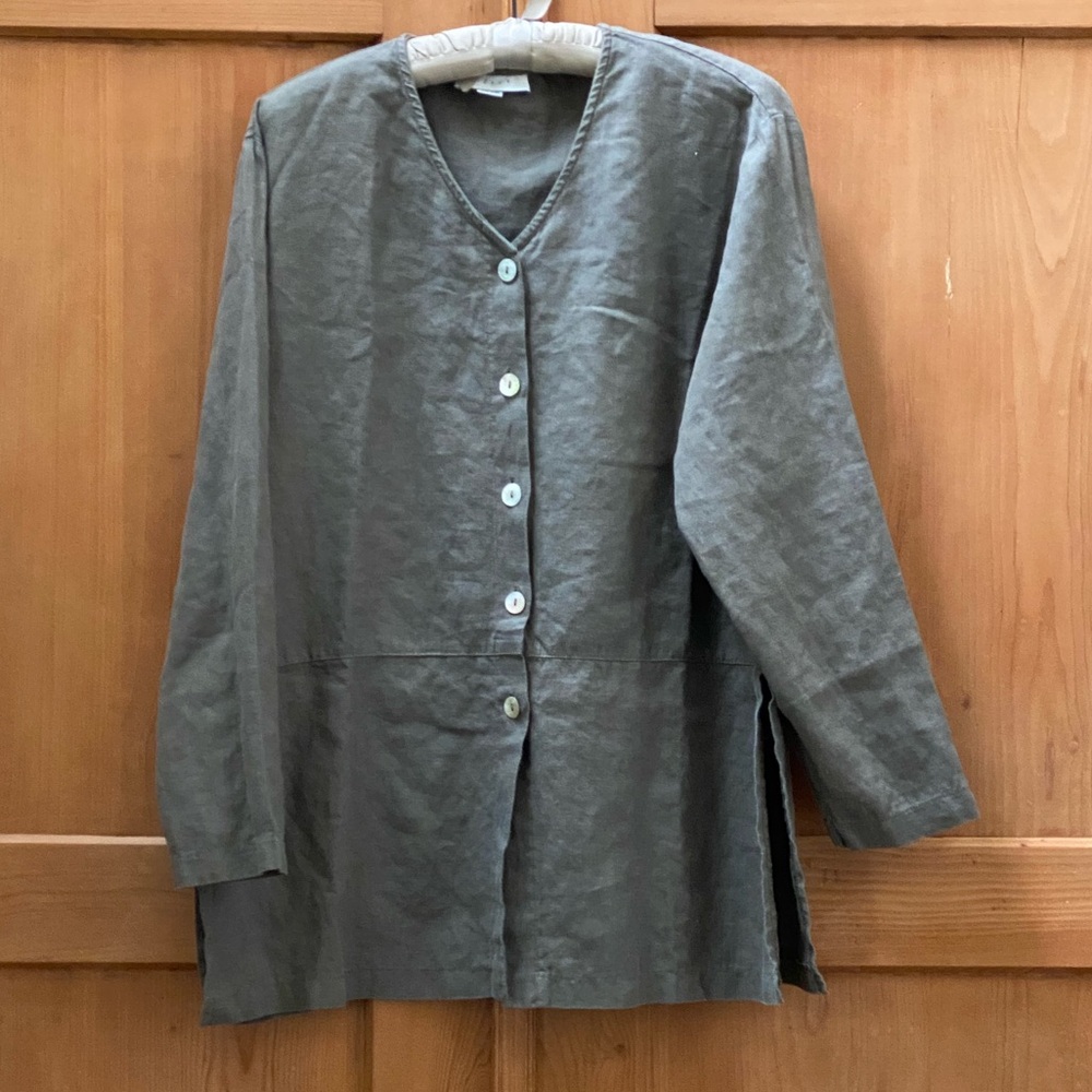 j.jill Linen Button-front tunic shirt XL